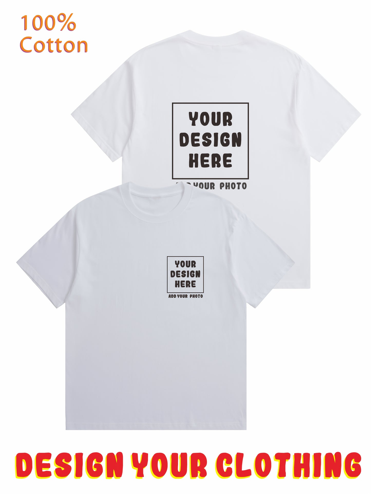 Men'S Customizable Cotton T-Shirt - Personalized Logo/Text Front & Back, Breathable Summer Tee for Corporate Events, Team Uniforms, Gifts - Bulk Ordering Available - Everyday Casual Wear, Promotional Clothing, Round Neck Desi