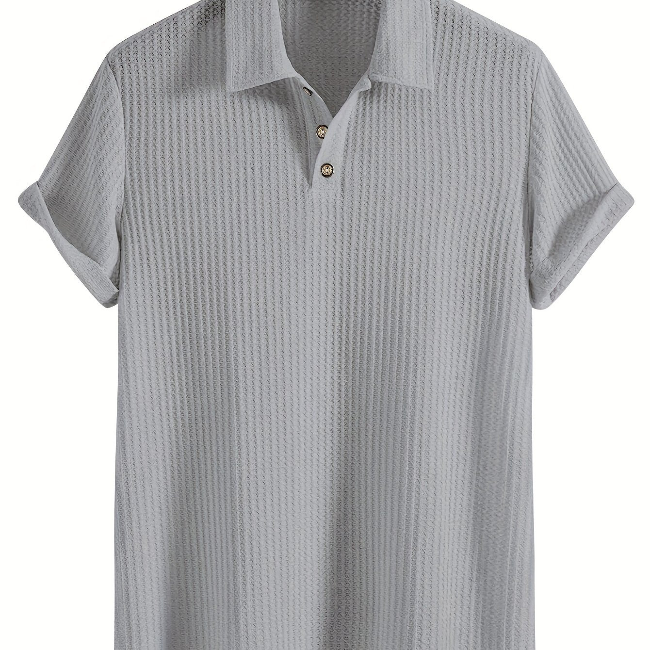 2025 New Casual Sport Shirt Men's Short Sleeve High-End Summer Solid Color Top T-Shirt Half-Sleeve Versatile Golf, Fishing, Basketball, Gym, Swimming & Beach Shirt with Lapel Collar