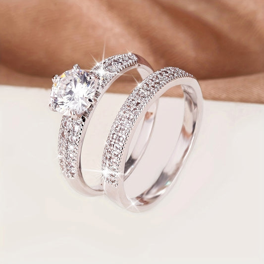 New Fashionable European And American Style Ring with Synthetic Zirconium Combination