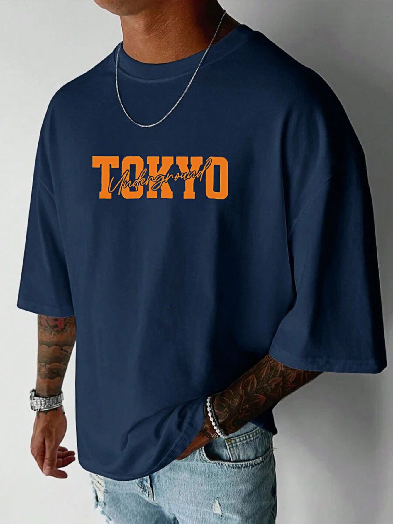 100% Cotton Printed Men's Vintage T-Shirt, Simple Fashion Comfortable Printed Casual T-Shirt XZ002-S