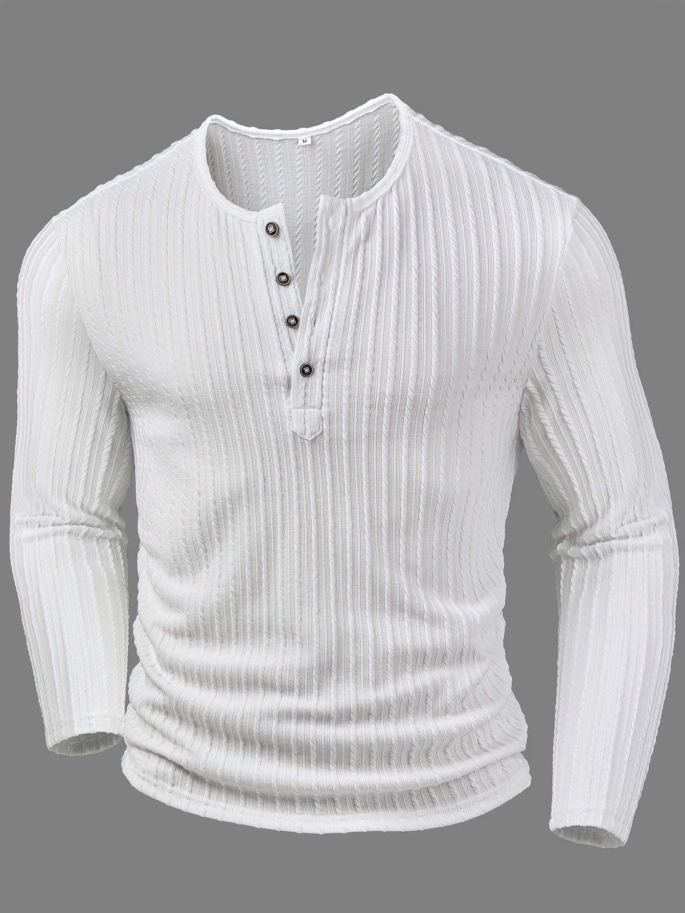 Henley Épais Hiver Homme – Manches Longues Boutonné