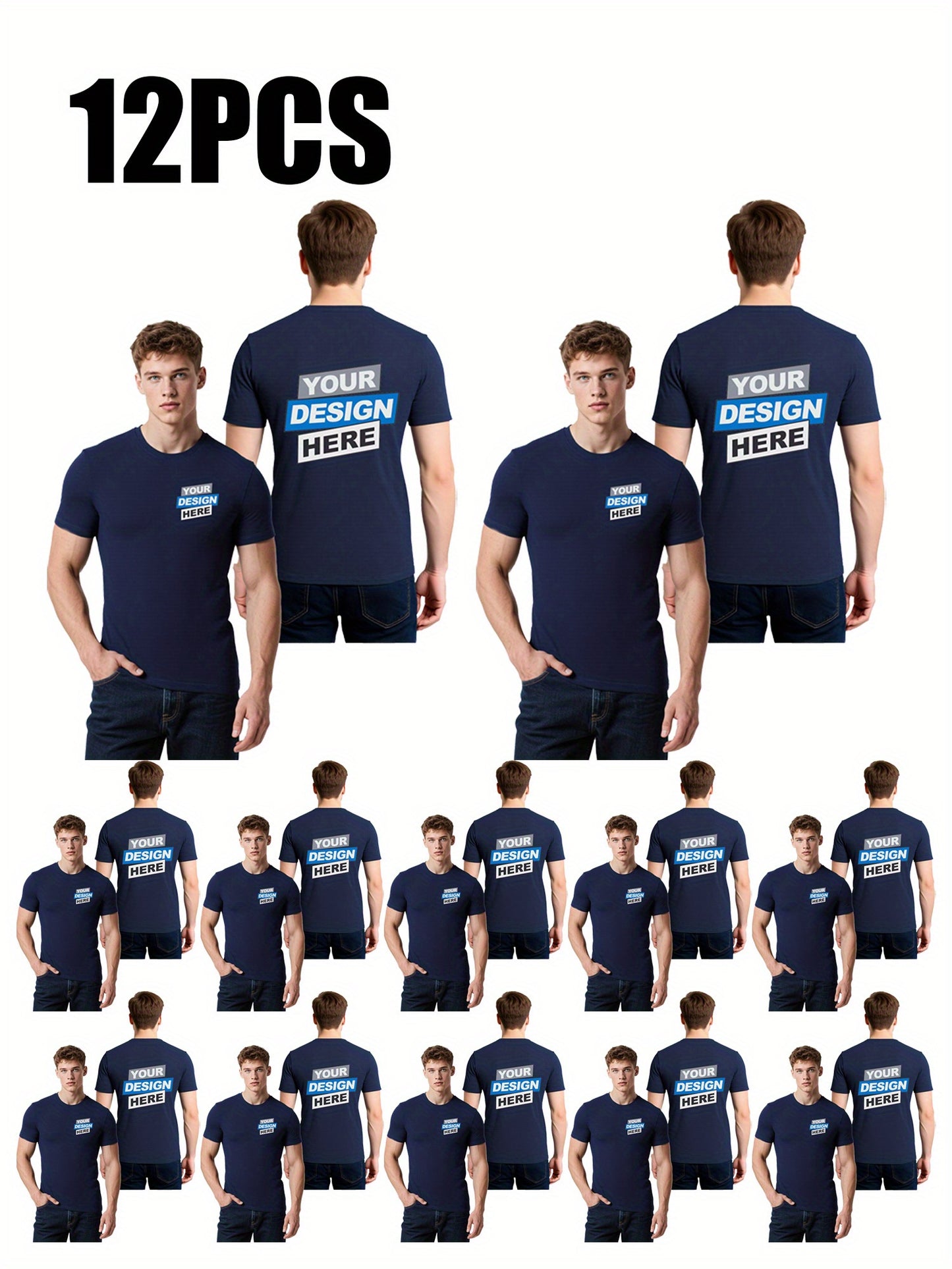 12pcs T-Shirts Sport Personnalisables – Séchage Rapide
