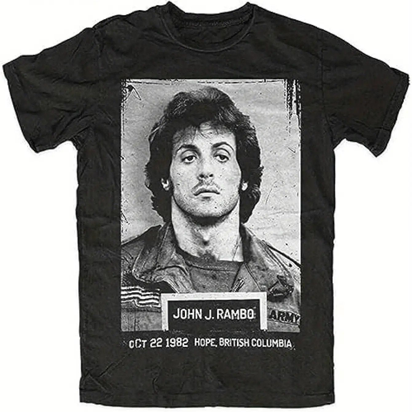 Men's John Rambo-Inspired T-Shirt - Iconic Movie Graphic with Rambo Signature & 'Hope ' Print - Casual Short Sleeve Summer Tee for Fans, Iconic Action Film Outfit