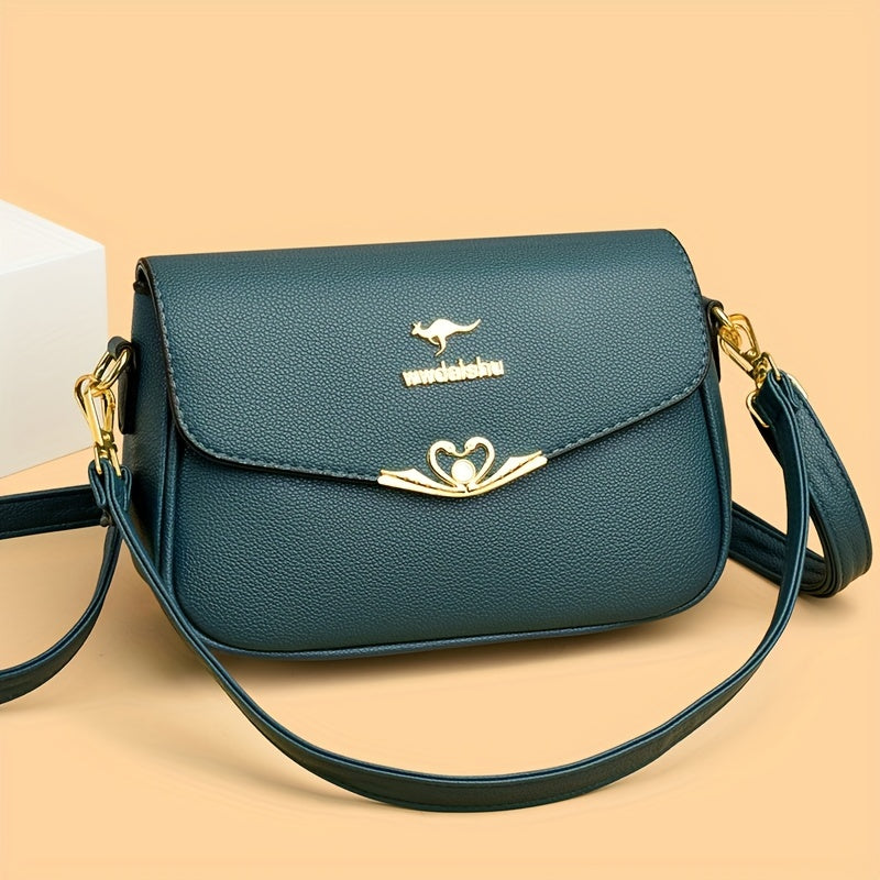 Sac bandoulière femme – noir, grande capacité, hardware doré, bandoulière réglable, polyvalent et élégant