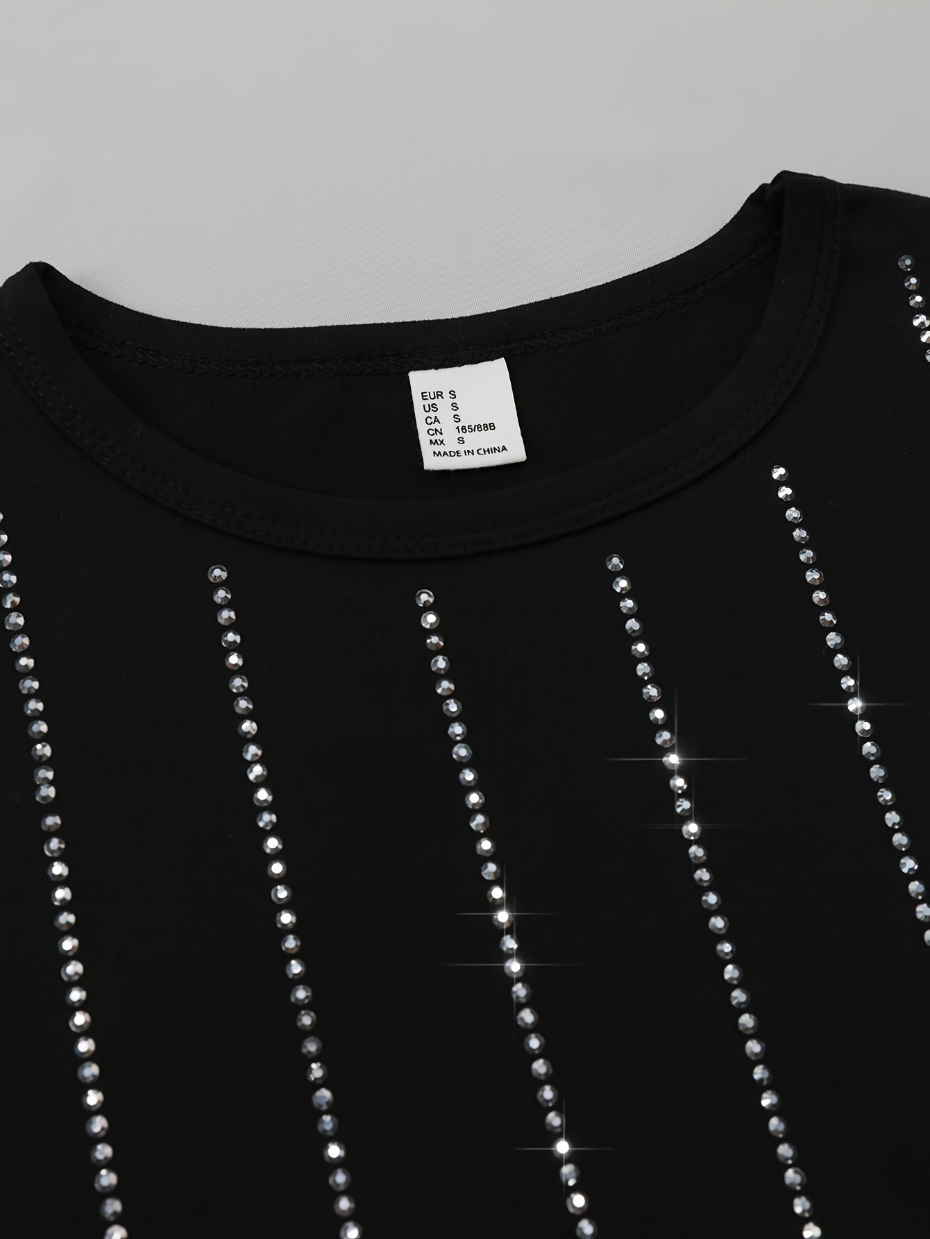 Women's Striped Bodycon Dress Suitable for - Sparkling Rhinestone Round Neck Strapless-able (Strapless Compatible) Dress, Spring/Fall Wedding Guest Dress, Hand Washable Moderate Stretch