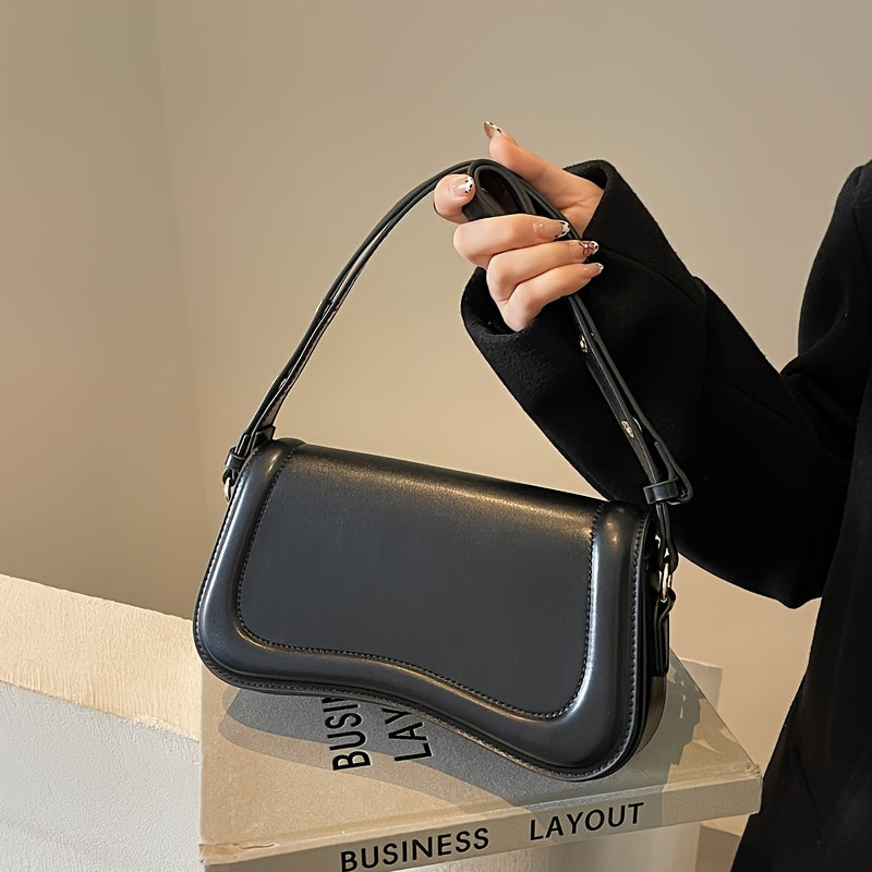 Nouveau sac bandoulière ajustable pour femmes 2025, inspiré du style vintage – petit sac carré haut de gamme à fermeture à pression, rouge et noir, polyvalent pour les occasions décontractées et formelles, style japonais moderne avec finition lisse