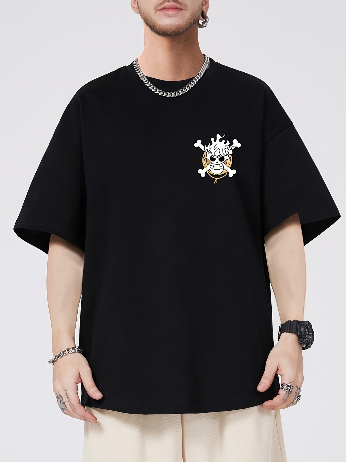 Men's & Women's 100% Cotton Anime Sun God & Japanese Manga Graphic T-Shirt - Breathable Summer Casual Round Neck Tee with One-Sword Sword Art Online Design for Outdoor Sports, Beach, Parties & Casual Attire - Ideal Gift for G