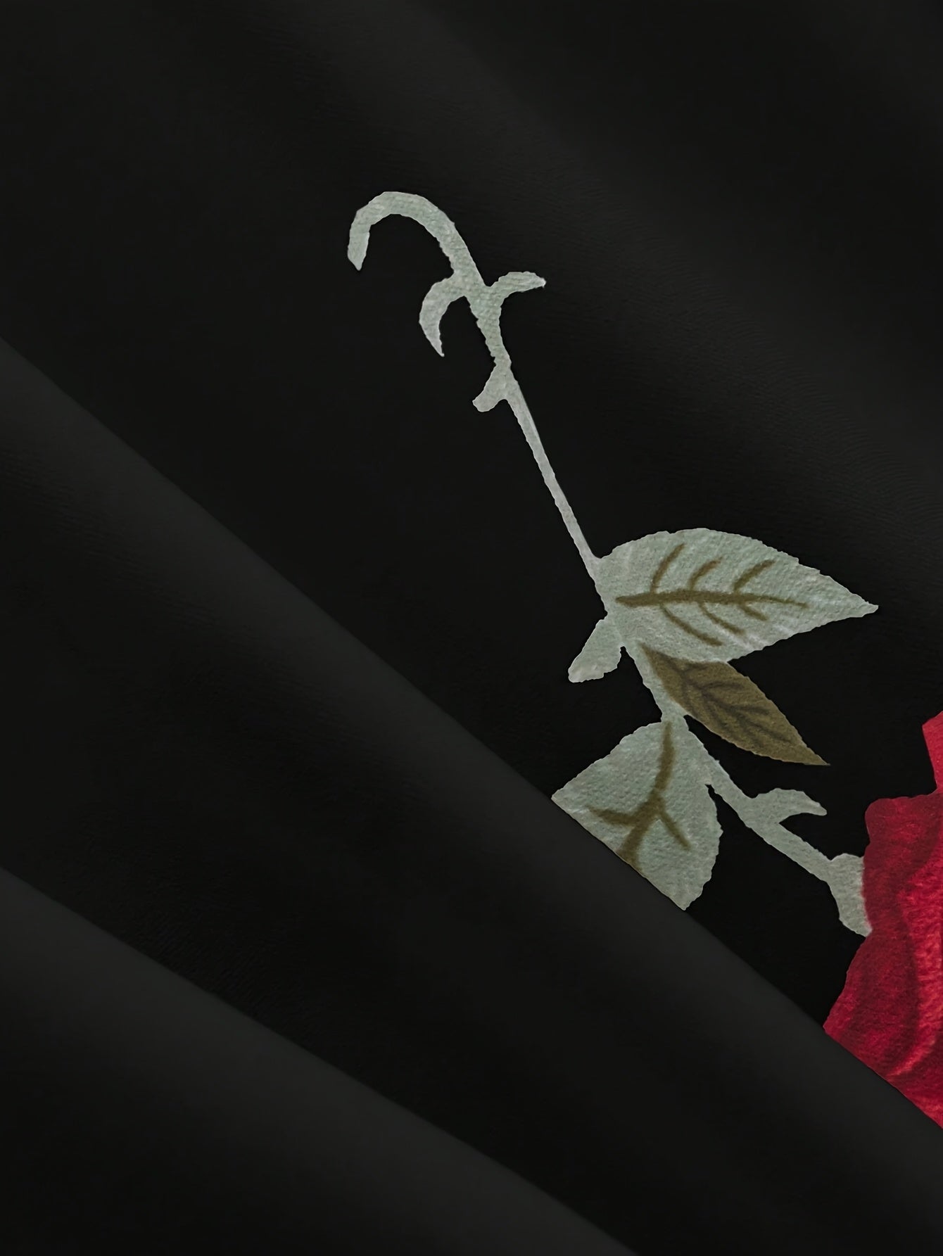 Robe élégante pour femmes à col carré – Imprimé floral, manches courtes, coupe ajustée en A, roses rouges et feuilles vertes, légère et lavable en machine, printemps/été/automne, casual à semi-formel