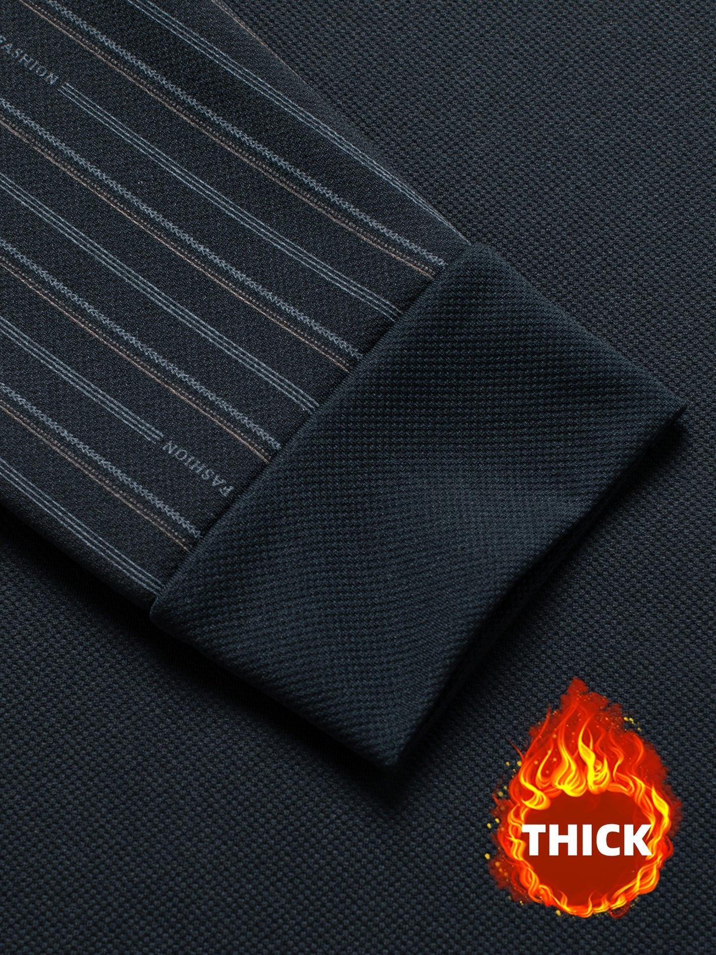 New Autumn And Winter Plush Men'S Long-Sleeved Fake Two-Piece Vest Design, Diamond-Shaped Decorative Stickers on The Chest, Pinstripe Lining, Soft And Warm for Daily Travel, Casual And Versatile, Light Business Fashion Lapel