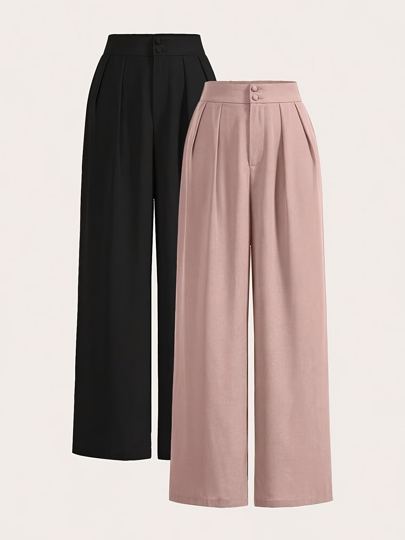 Ensemble deux pièces pantalon taille haute à jambes larges