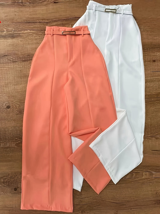 Ensemble Deux-Pièces Femme Élégant – Pantalon Jambe Large avec Ceinture