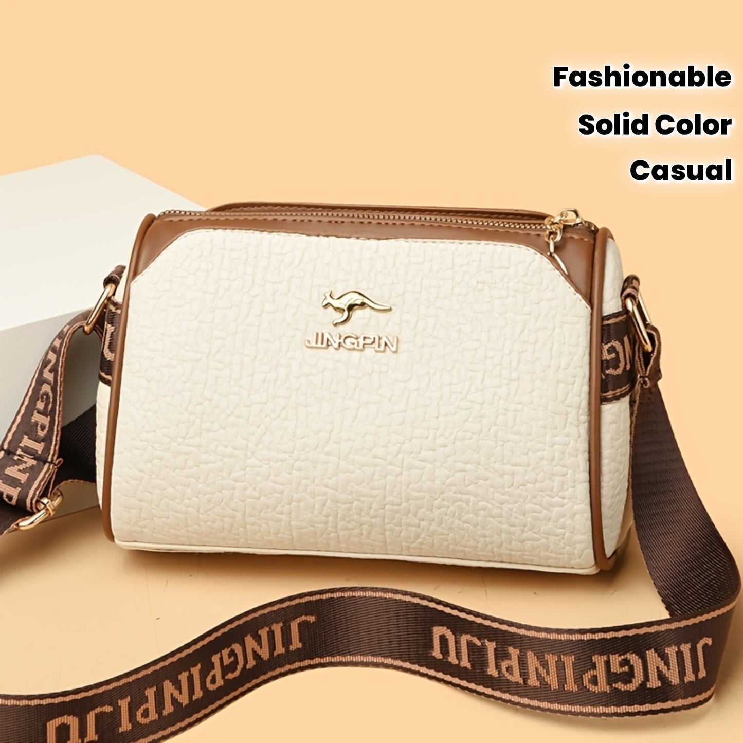 Sac bandoulière femme 2, style oreiller, polyvalent, couleur unie, 3 compartiments, chic et tendance