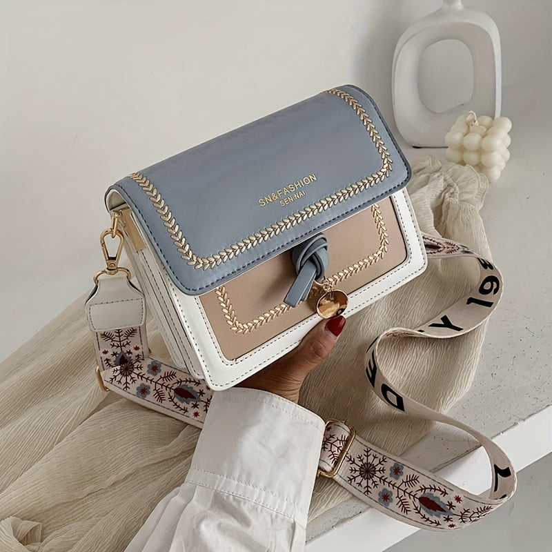 Sac Bandoulière à Rabat Tendance pour Femme – Décor Boucle – Sangle Large et Confortable