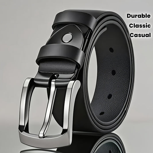 Ceinture Premium en Cuir Véritable – Boucle Carrée en Alliage, Design Classique Noir et Marron, Résistante à la Transpiration, Confortable et Durable, Parfaite pour Tenues Formelles et Décontractées, Compatible Jeans, Cadeau Idéal pour Homme