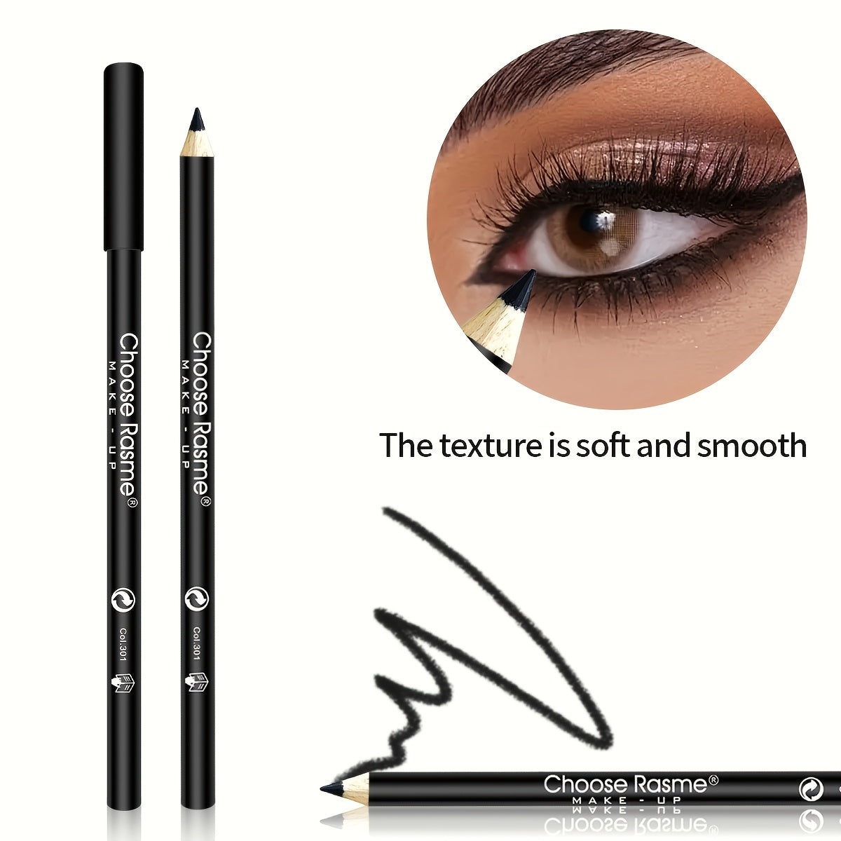 12pcs Long-Lasting Smudge-Proof Black Eyeliner Pencil Set, Waterproof Eye Makeup Pencils, Intense Pigment, Easy Glide Formula