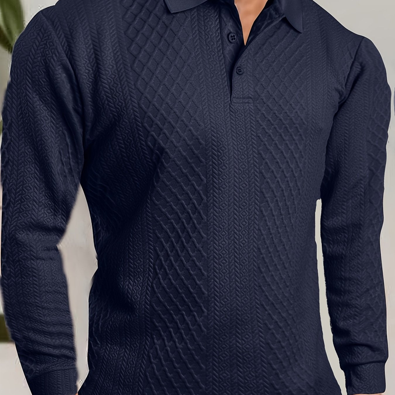 Men's Fashion Casual Business Shirt | High-end Solid Color Jacquard Collar T-shirt | Essential Golf Suit | Breathable and Warm | Indoor Party and Outdoor Sports | Wardrobe Must-have Leisure Vacation Trendy Style | Middle East