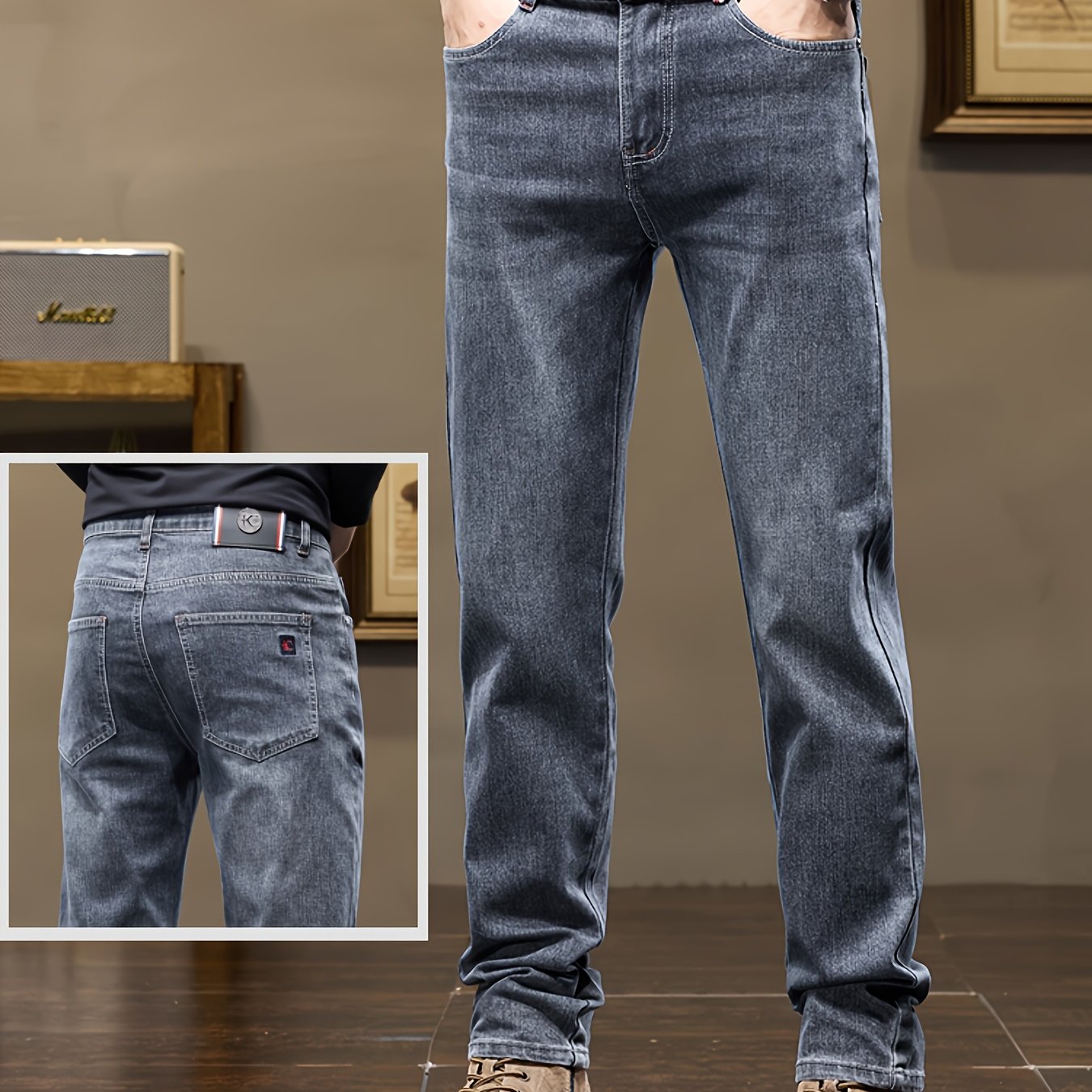 Jean droit premium pour homme – pantalon décontracté ample et stylé, polyvalent, épais, idéal pour l’automne et le quotidien