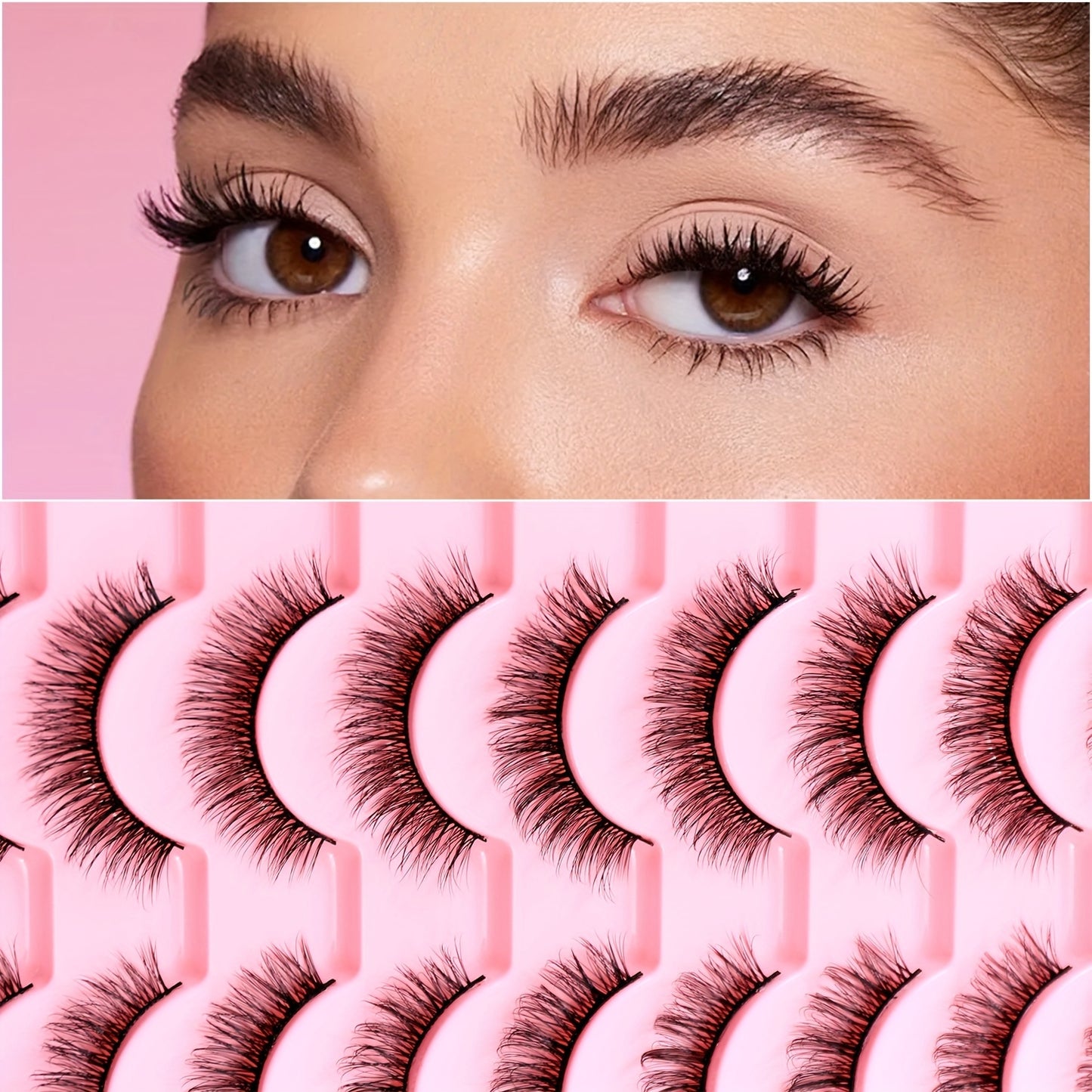 10 paires de faux cils luxueux et duveteux, effet œil de chat 5D, cils en fibre imitation vison, application facile, maquillage envoûtant, faits main, réutilisables, pour un usage quotidien et de soirée