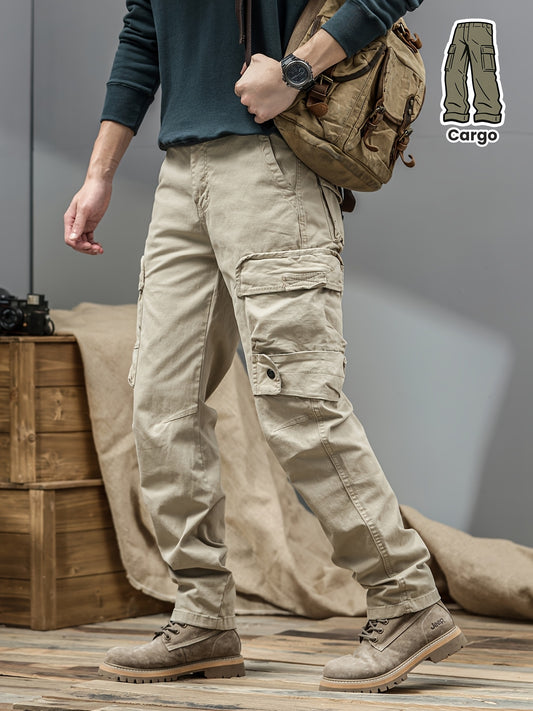 Pantalon cargo robuste pour homme – multi-poches, taille mi-haute, coupe régulière, lavable en machine, idéal travail, voyage et activités outdoor