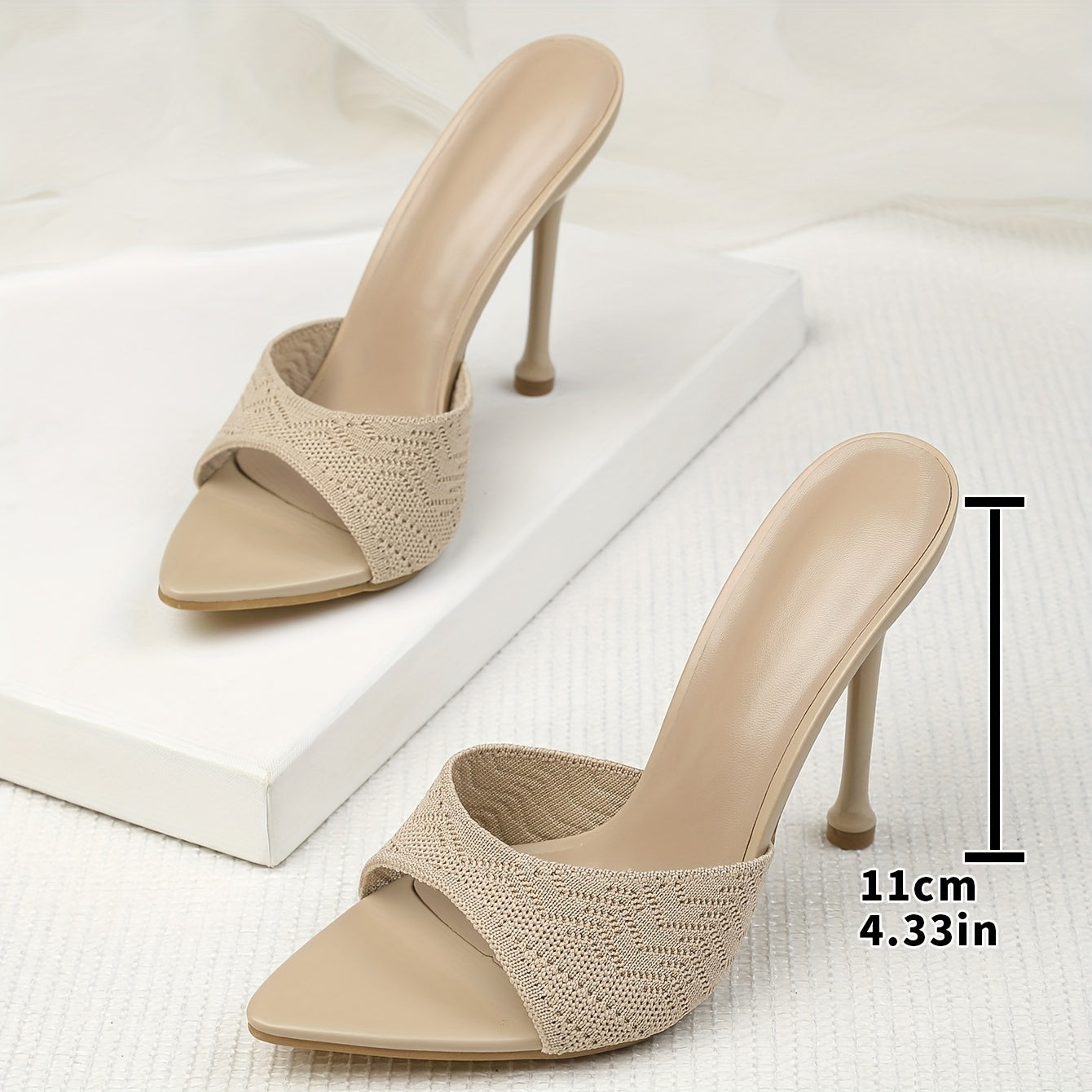 Mules Élégantes à Talons Aiguilles pour Femme – Bout Ouvert, Talons Ultra-Hauts, Tige en Microfibre, Semelle Antidérapante en Caoutchouc, Parfaites pour Mariages, Soirées, Bureau et Événements Extérieurs – Sandales de Soirée