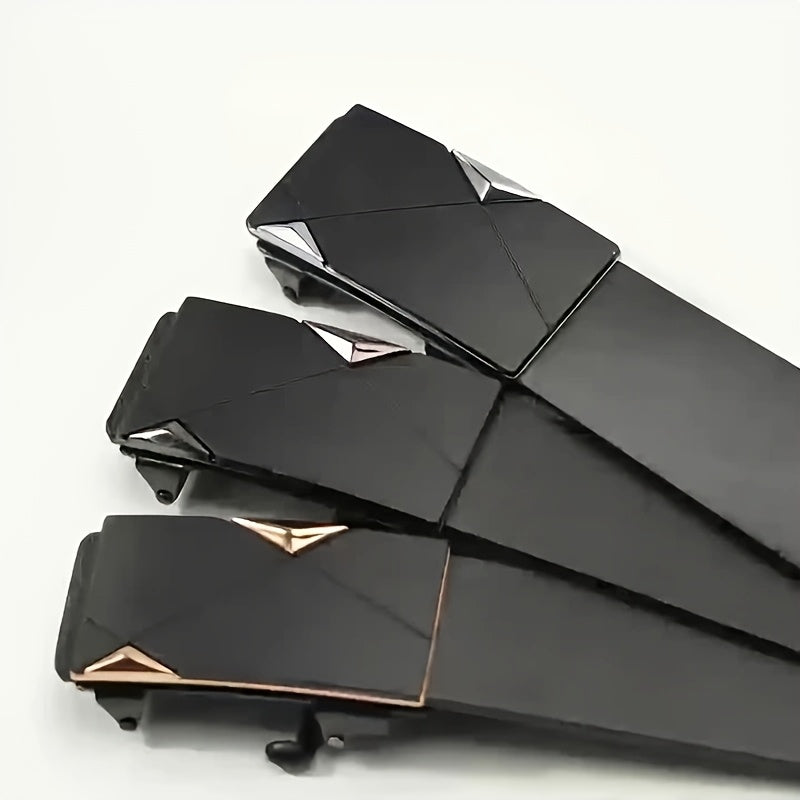 Lot de 3 Ceintures Homme Décontractées 2025 – Boucle Automatique Noire, Style Professionnel Tendance, Cadeau Idéal pour Mari ou Petit Ami