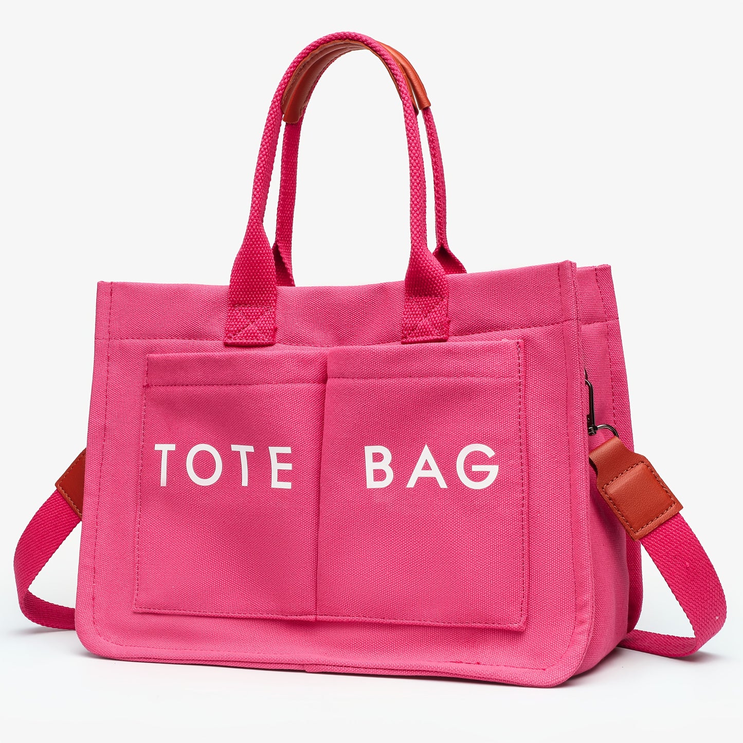 Sac Cabas Femme Grande Capacité avec Fermeture – Sac Élégant Rose/Rouge/Corail/Noir, Quincaillerie Dorée et Fixations Robustes, Sac Spacieux pour Travail, Voyages, Shopping et Usage Quotidien, Durable, Surface Facile à Nettoyer, Structure Solide
