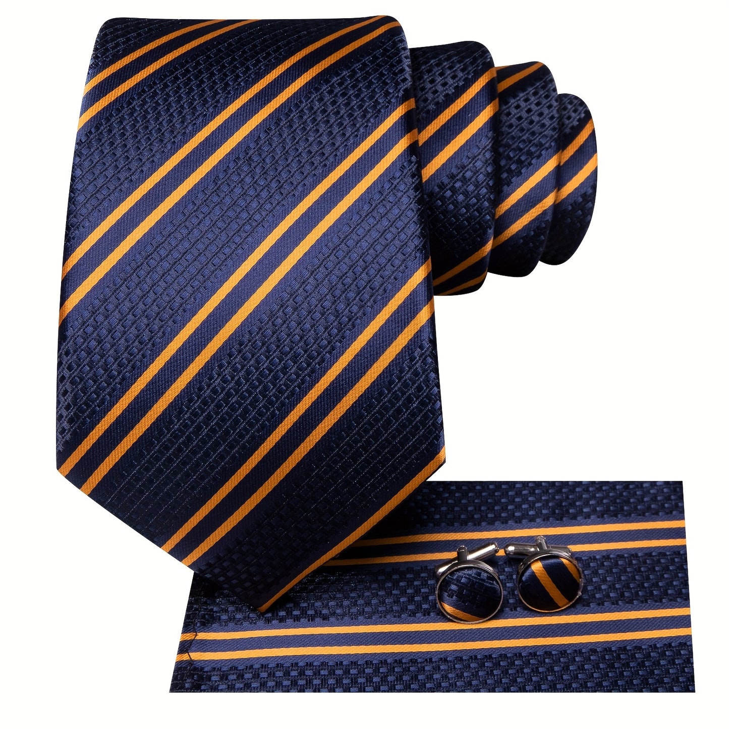 Cravate Homme Rayée Dorée – Tissée, Idéale Mariage & Fêtes