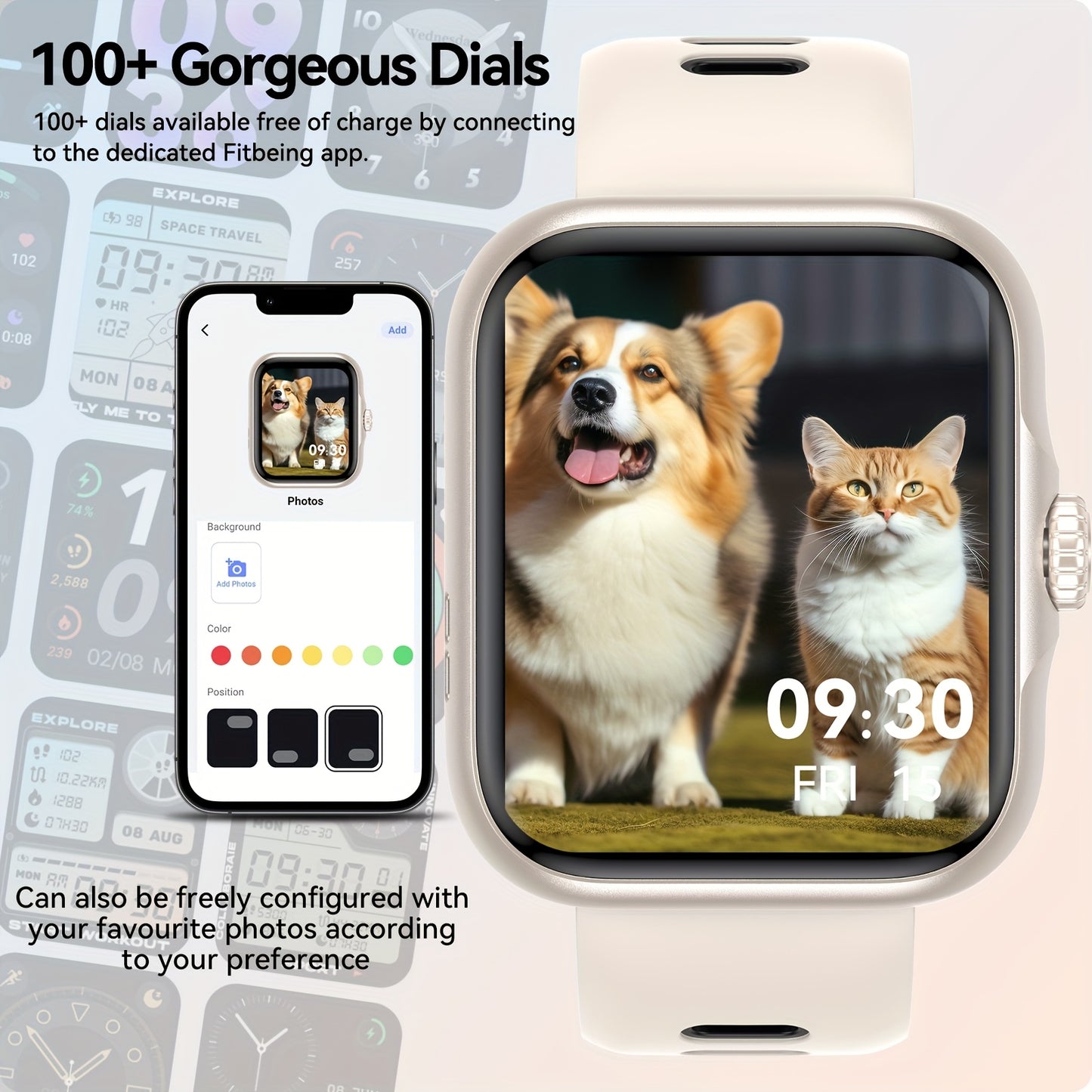 Montre Connectée GPS – Appels Sans Fil (Répondre/Raccrocher), Écran HD, Suivi d’Activité & Plus de 100 Modes Sport, Smartwatch Unisexe pour Hommes et Femmes