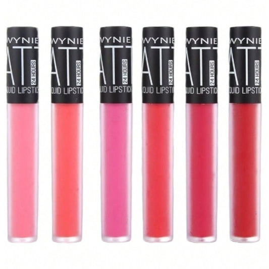 Rouge à Lèvres Liquide Mat Wynie 24 H – Longue Tenue, Fini Velours, Haute Pigmentation, Couleurs Vibrantes, 6 Teintes Disponibles