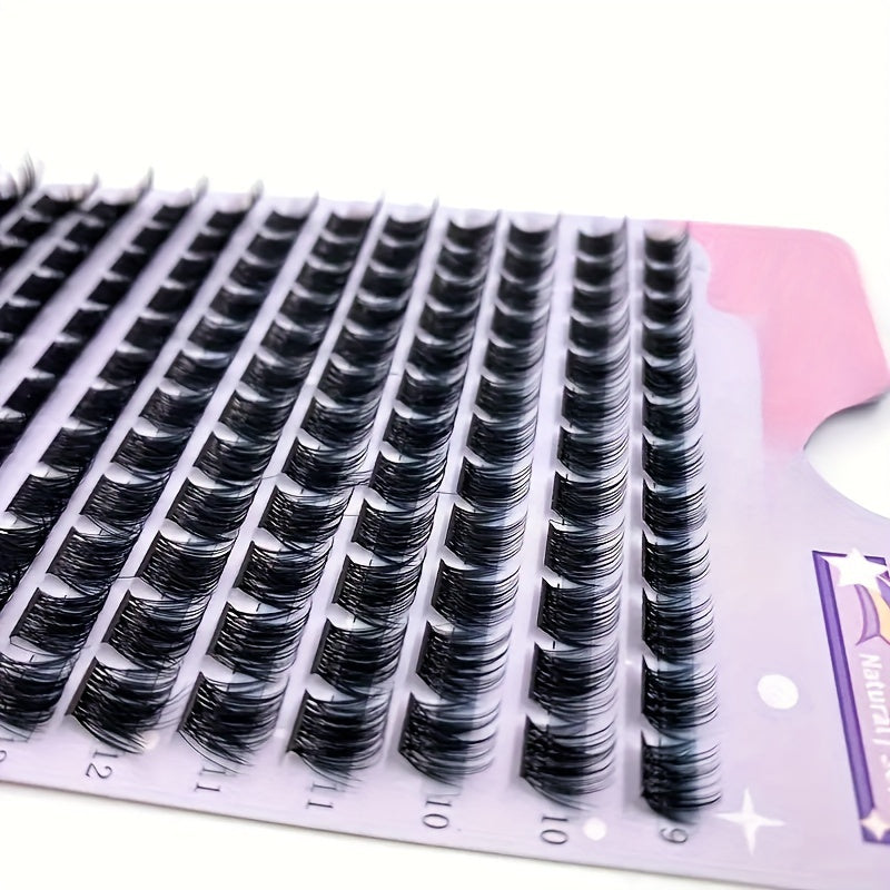 140/168pcs Faux Cils en Touffes Imitation Fourrure d’Écureuil – Courbure D 0.07mm, Longueurs Mixtes 9-16mm, Effet Naturel, Réutilisables et Hypoallergéniques