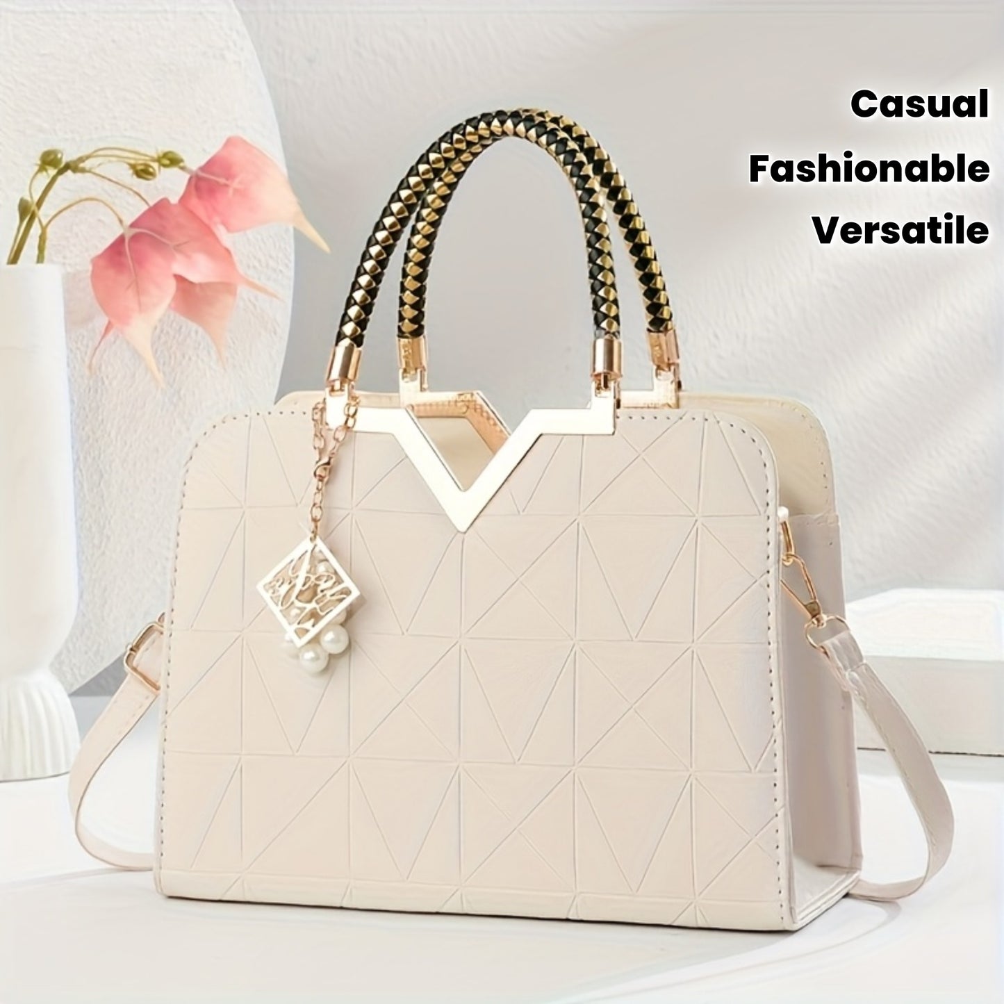 Sac fourre-tout grande capacité pour femmes – style estival décontracté, texture premium, polyvalent pour épaule, idéal pour travail et trajets, cadeau parfait