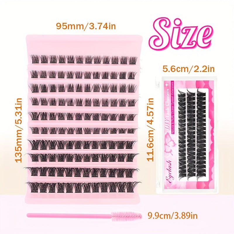 Kit de cils en bouquet D Curl 8-16 mm effet naturel épais réutilisables pour usage quotidien fêtes voyages et fête des mères