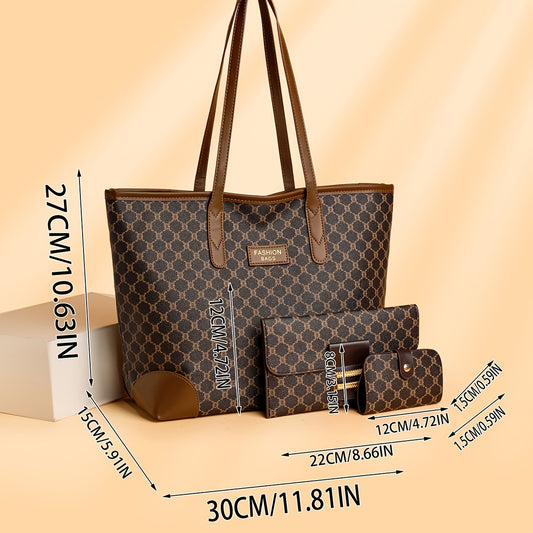 3pcs Set– Grand Sac Femme, Zippé, Polyvalent