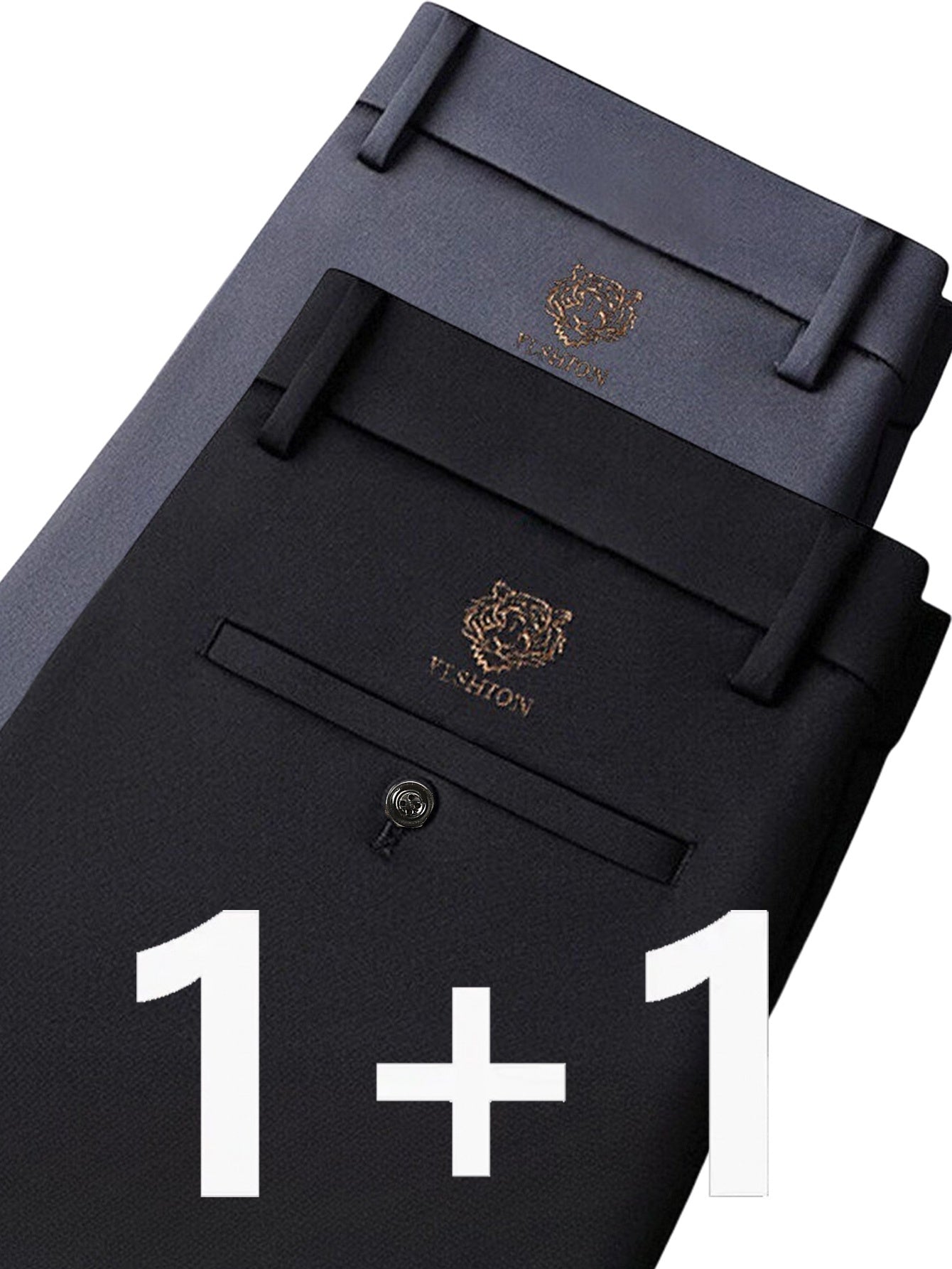 2pcs Pantalons Homme – Anti-Rides, Sans Repassage, Formels, Moyen Âge & Seniors