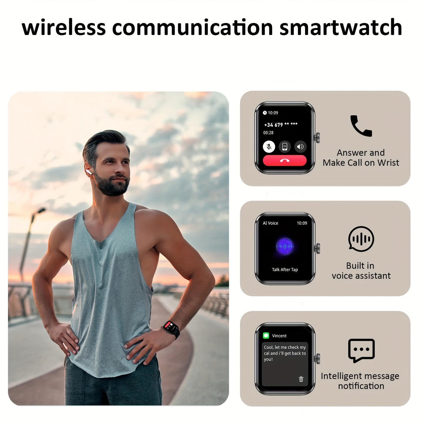 Blackview Smartwatch, Compatible With Android And For IPhone, Fitness Tracker, Fitness Watch With Activity Monitoring 1.85-Inch Touchscreen Smartwatch, With Pedometer, Calorie Meter And Stopwatch, BT 5.3 Call, Multi-Sport Mod