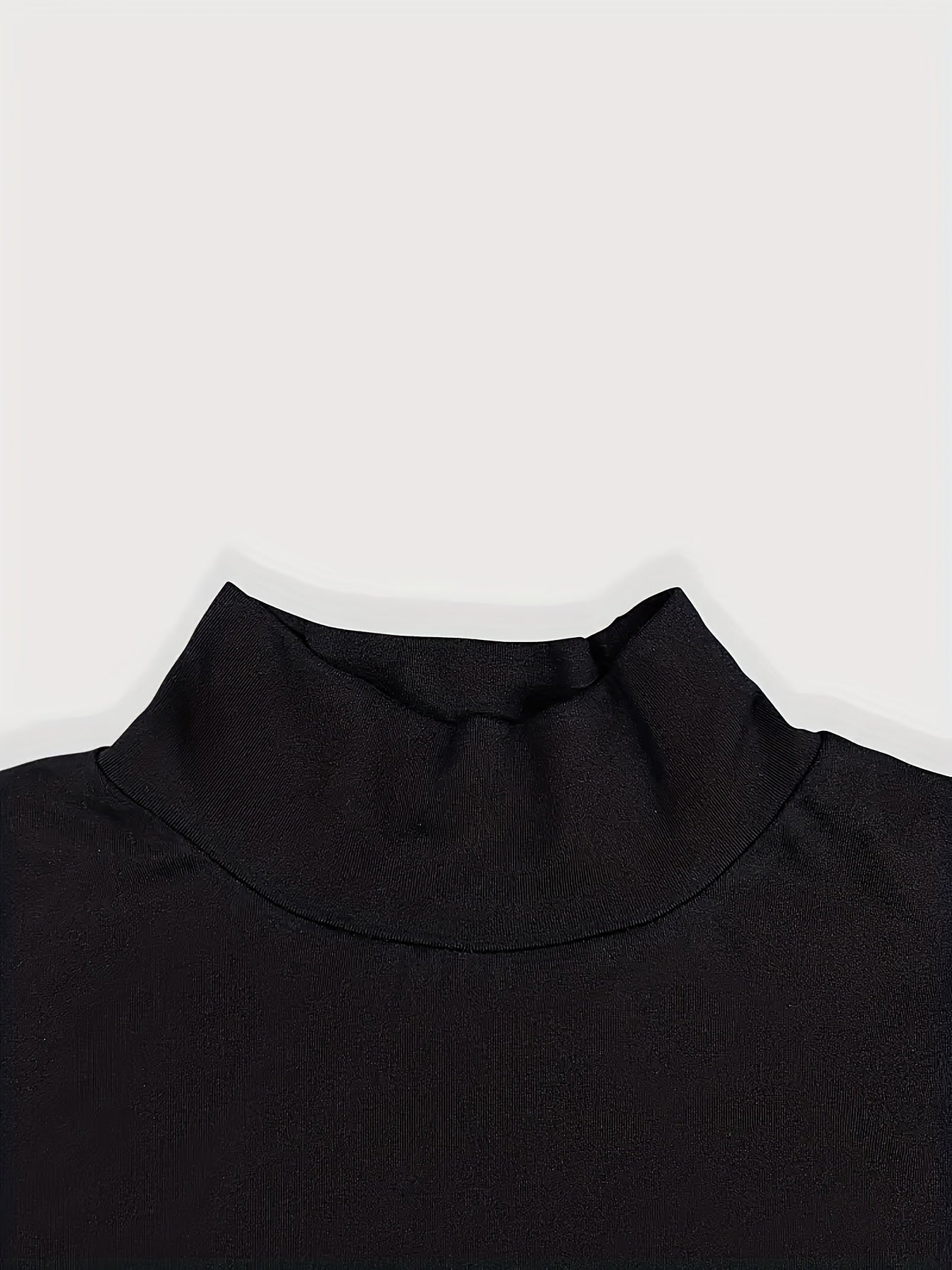 T-shirt Femme Élégant Manches Longues - Tissu Doux Extensible, Col Montant Slim pour Tenues Quotidiennes et Formelles, Polyvalent Printemps/Automne, Bureau, Soirée, Casual