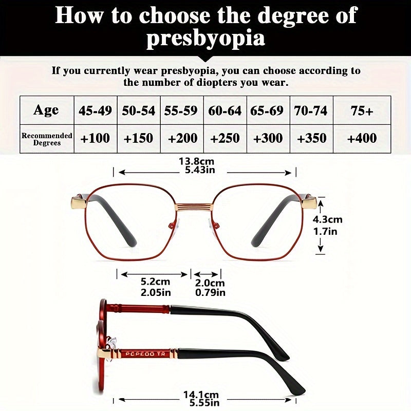 Color block Reading Glasses Computer Presbyopic Glasses High quality metal frame Readers for Women Men +1.0 to +4.0,christmas gifts