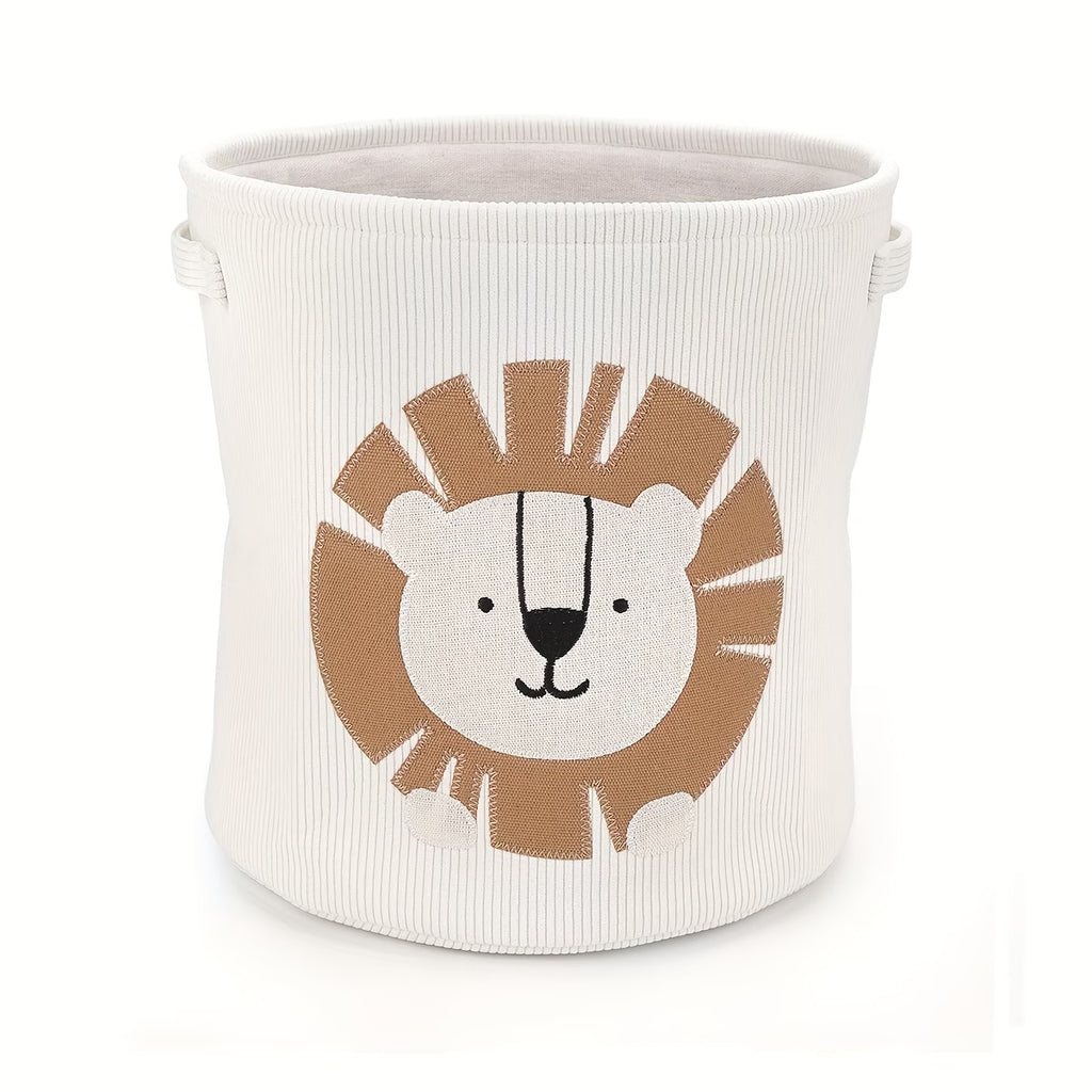Large Cartoon Animal Storage Basket – Foldable Fabric Laundry & Toy Organizer