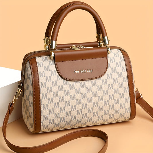 Sac Femme Vintage Boho – Grand Sac Boston Bandoulière, Bretelle Ajustable, Multi-Compartiments, Couleur Sombre, Idéal Travail, Shopping et Sorties