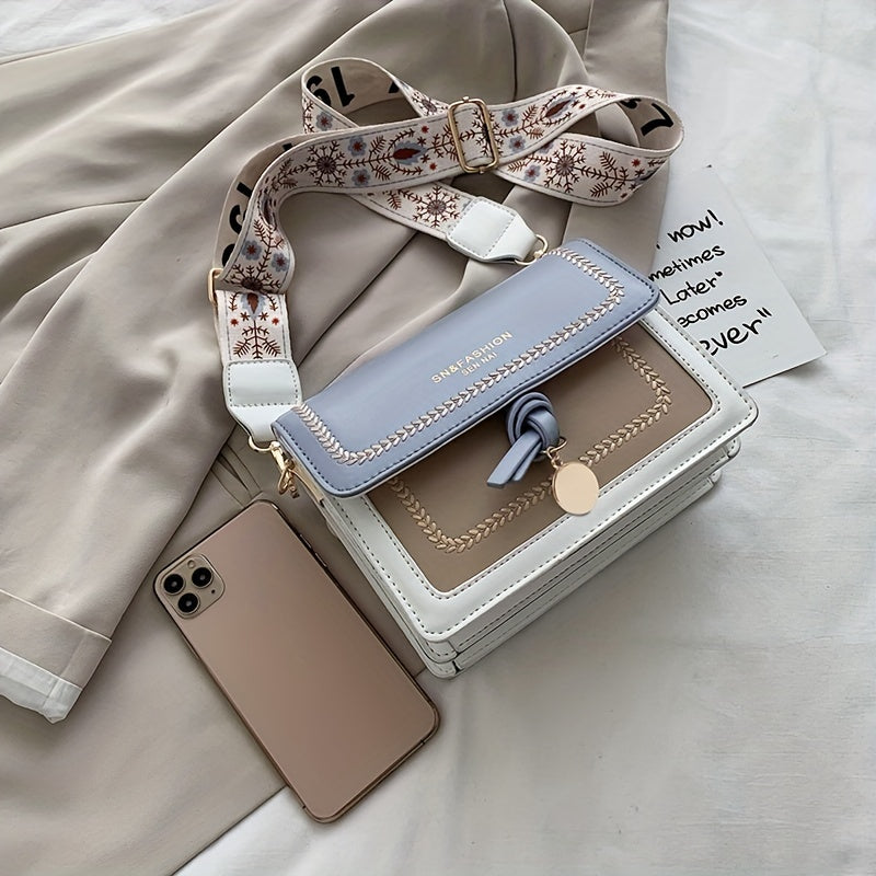 Sac Bandoulière à Rabat Tendance pour Femme – Décor Boucle – Sangle Large et Confortable