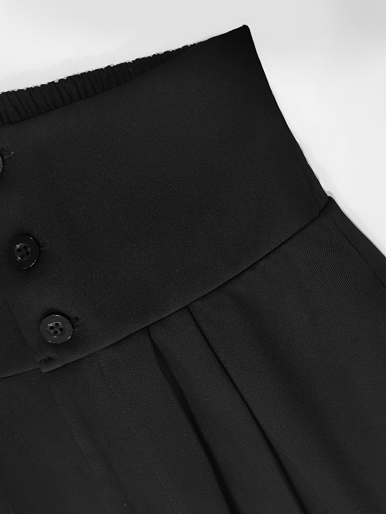 Pantalon Femme Taille Haute – Jambe Large, Élégant, Boutons, Bureau et Décontracté, Tous Saisons