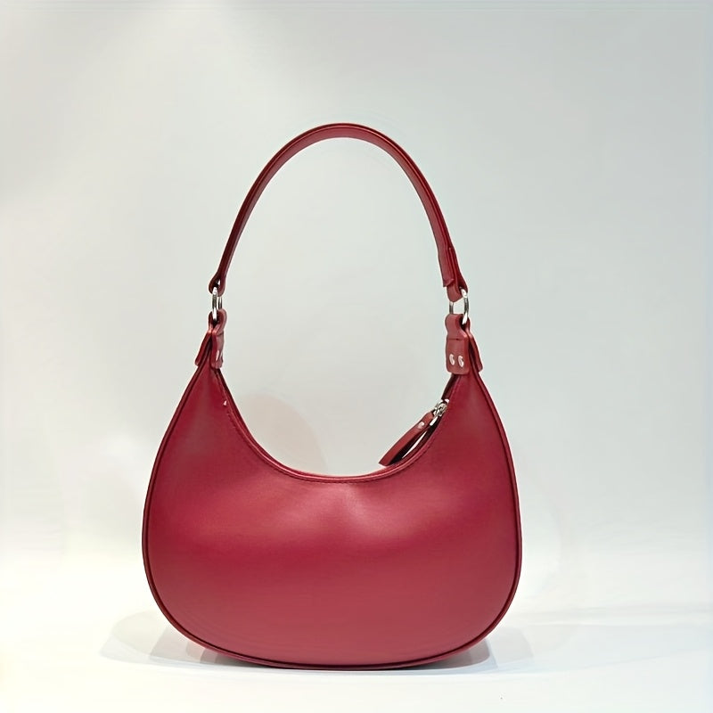 Sac Femme Synthétique Élégant – Noir/Blanc/Beige/Brun/Gris/Bleu/Rouge, Bandoulière Ajustable, Fermeture Zippée