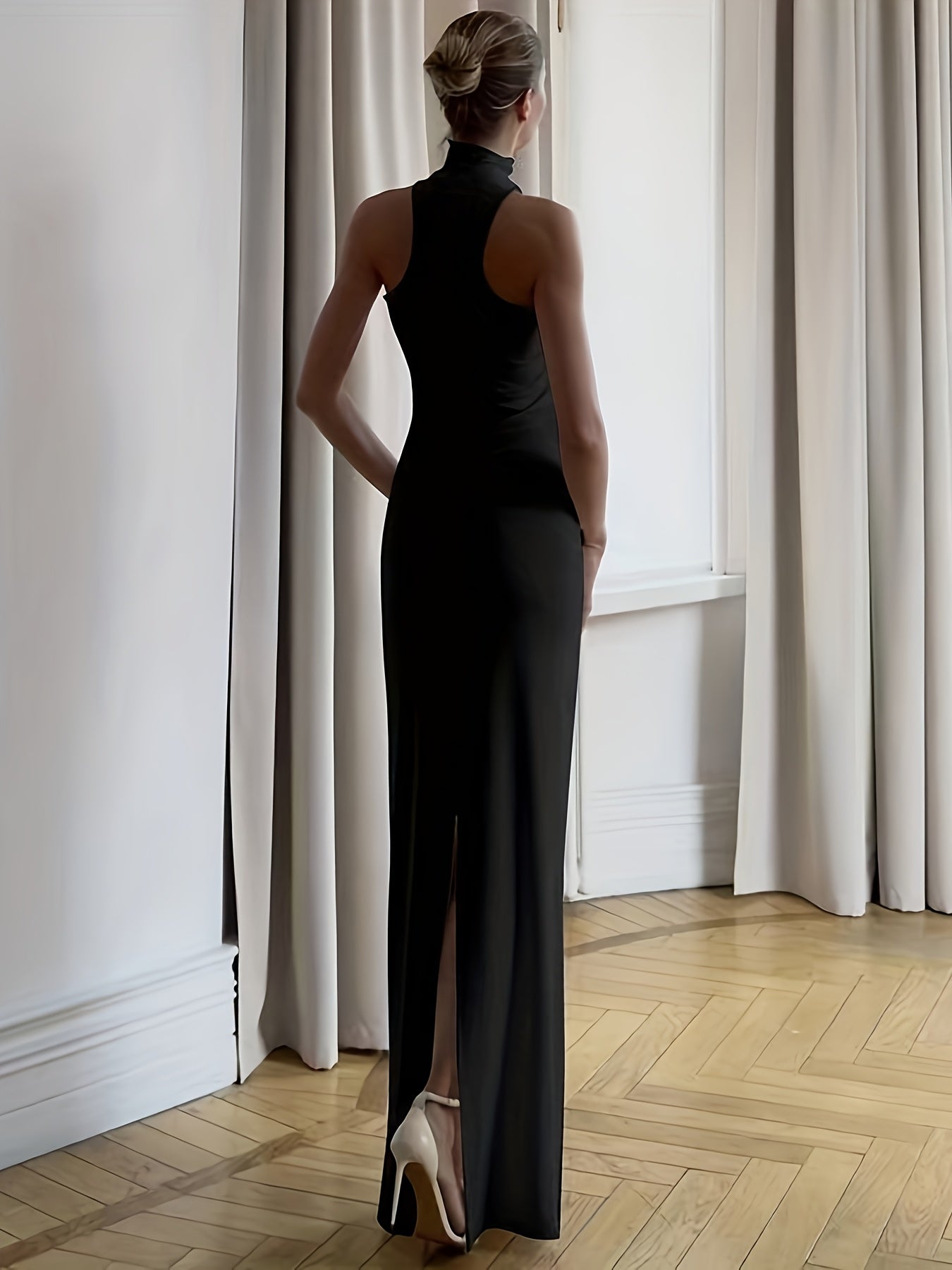 Robe de soirée moulante élégante pour femme - Robe de soirée élégante pour fêtes et événements formels - Tenue de soirée extensible et lavable en machine - Robe de soirée élégante pour femme