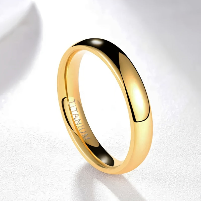 1pc Fashion Titanium Steel Ring, 4mm Band, Comfort Fit Size 4-13, Unisex Engagement Promise Wedding Band, Perfect for Valentine'S Day, Carnival, Teacher'S Day/Back to School/Graduation Season