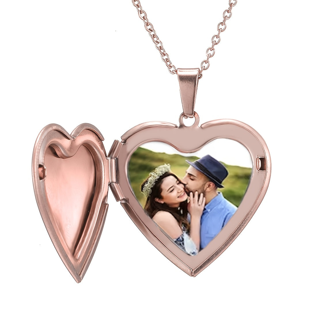 Collier pendentif cœur personnalisé avec photo, bijou en acier inoxydable gravable