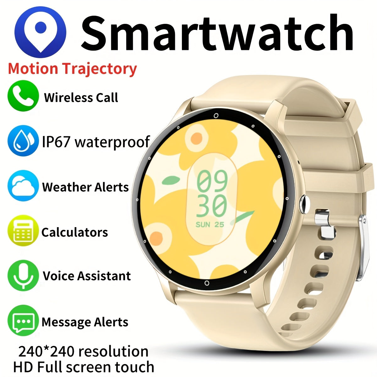Functional Smartwatch for Men & Women - 3.25cm Full Touch Screen, High-Quality Display, Answer & Make Calls, Message Reminder, Sports Pedometer, Information Alerts For Iphone/android Phones, Friend Gift, Birthday G