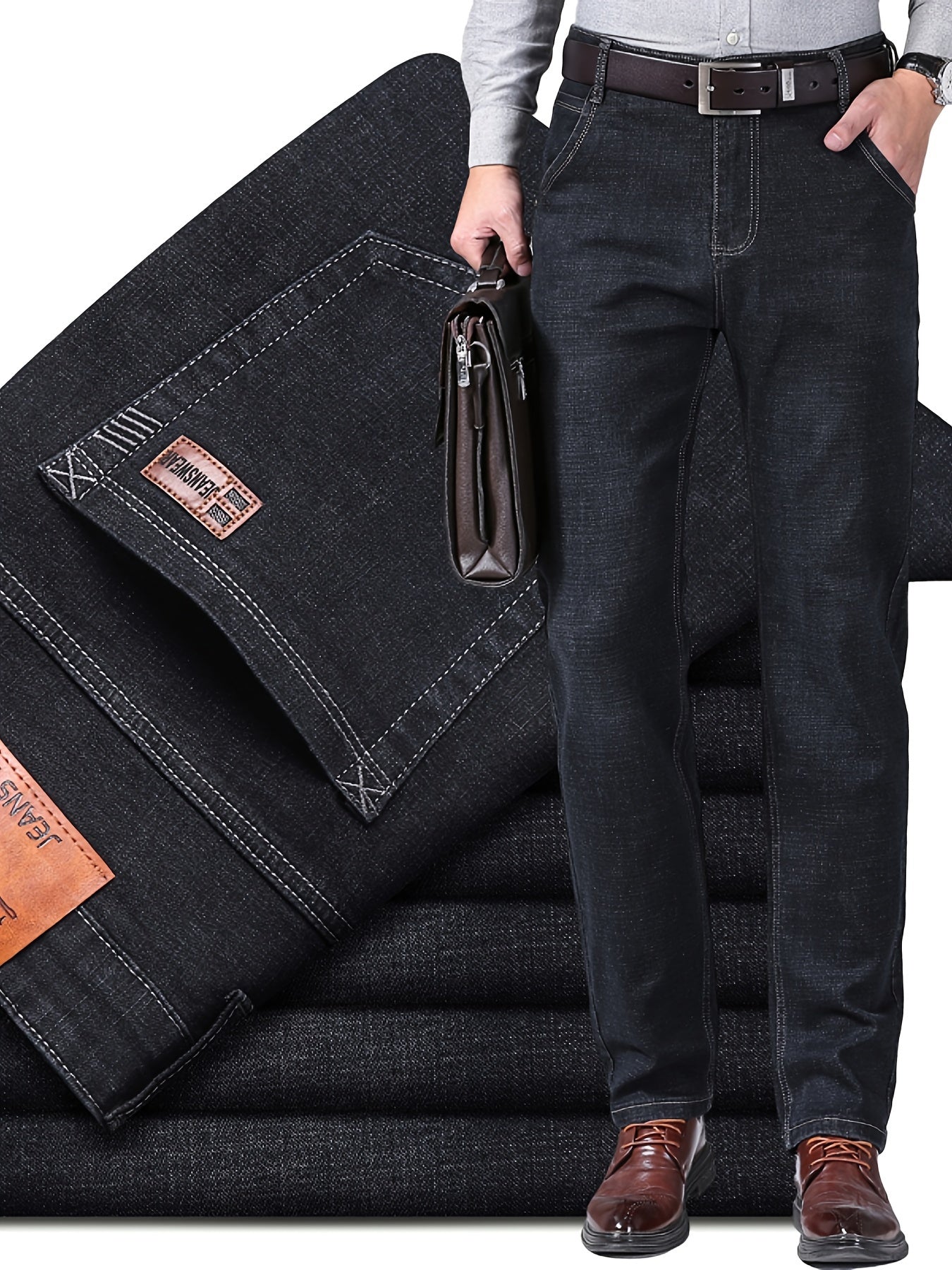 Jean Homme Grande Taille – Confortable et Stylé, Style Business, Toutes Saisons