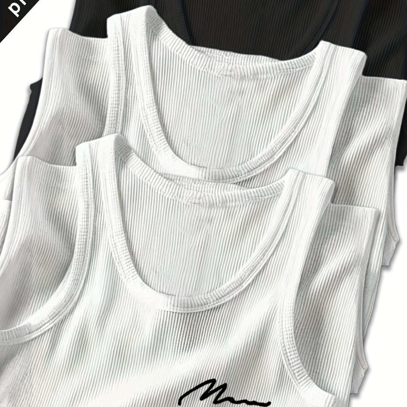 Lot de 3 Débardeurs Homme Été – Côtelé Rayé, Confortable et Respirant