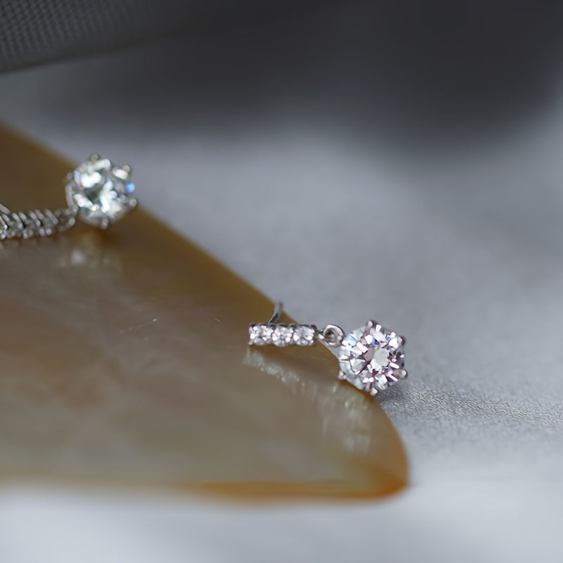 Boucles d’Oreilles Élégantes en Zircon – Pendantes et Stylées, Clous d’Oreilles Délicats et Raffinés