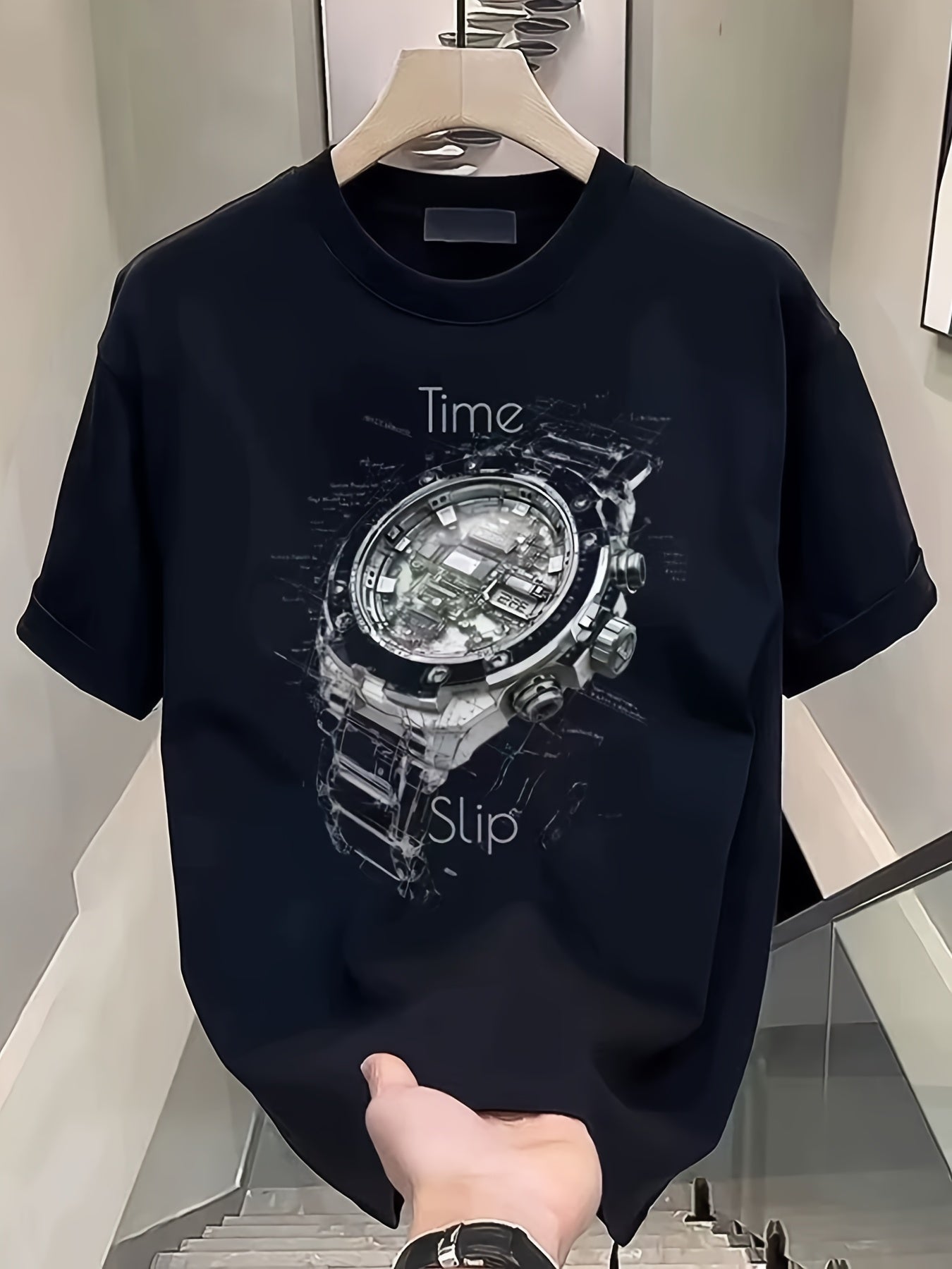 Men's 100% Cotton Short Sleeve T-Shirt with Subtle Chest Print - Round Neck Semi-Sheer Summer Top, Casual Breathable Fiber Tee for Casual Attire, Hand Washable for males